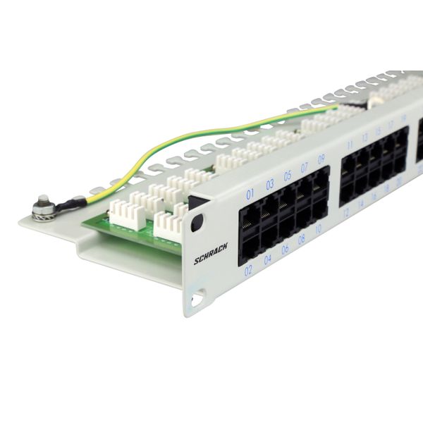 Patchpanel 50xRJ45 unshielded, ISDN, 19", 1U, RAL7035 image 5