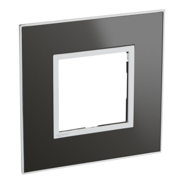 Arteor Surround Plate 2 Module Square Reflective Black image 1