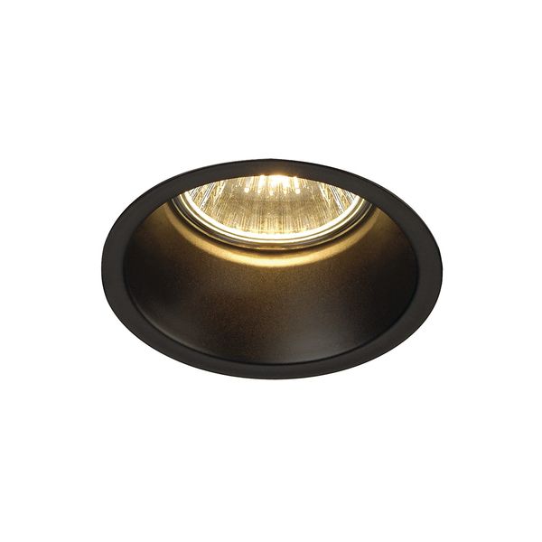 HORN GU10 downlight, round, matt black, max. 50W image 1