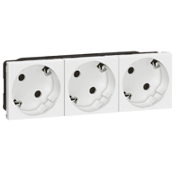 Multi-support multiple socket Mosaic - 3 x 2P+E automatic terminals - standard image 1