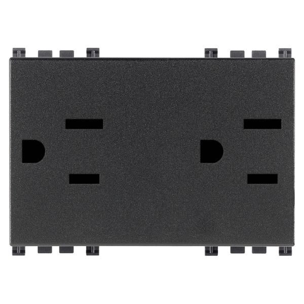 Two 2P+E 15A 127V USA outlets grey image 1