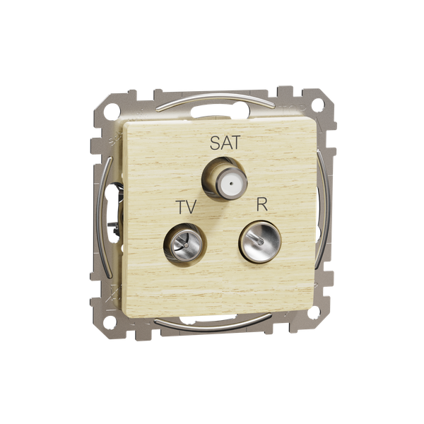 TV/R/SAT Socket intermediate 10db, Sedna, Wood birch image 4