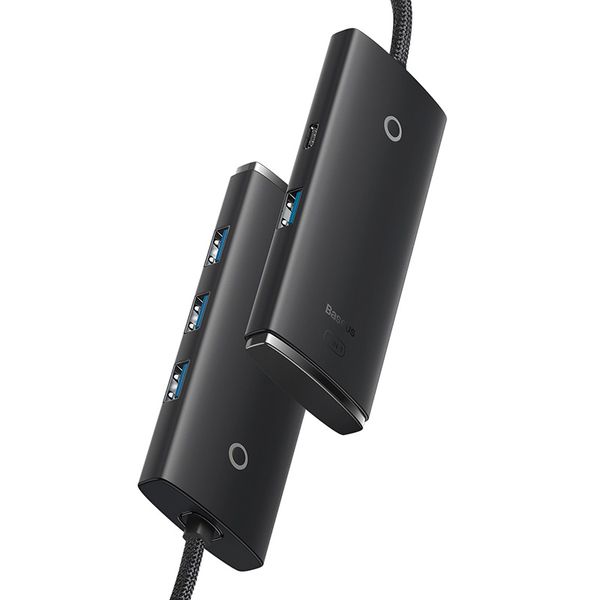 Hub USB-A 4xUSB 3.0 Ports 25cm, Black image 4
