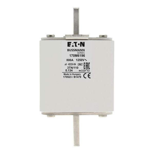 Fuse-link, high speed, 800 A, AC 1250 V, size 3, 76 x 90 x 139 mm, aR, DIN, IEC, type T indicator image 9