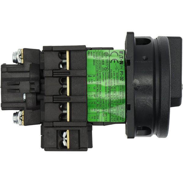 Main switch, P1, 32 A, flush mounting, 3 pole + N, STOP function, With black rotary handle and locking ring, Lockable in the 0 (Off) position image 40