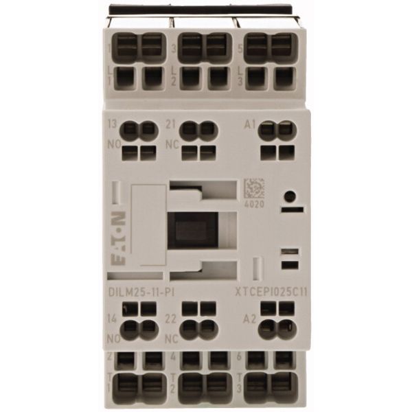 Contactor, 3 pole, 380 V 400 V 11 kW, 1 N/O, 1 NC, 230 V 50 Hz, 240 V 60 Hz, AC operation, Push in terminals image 1