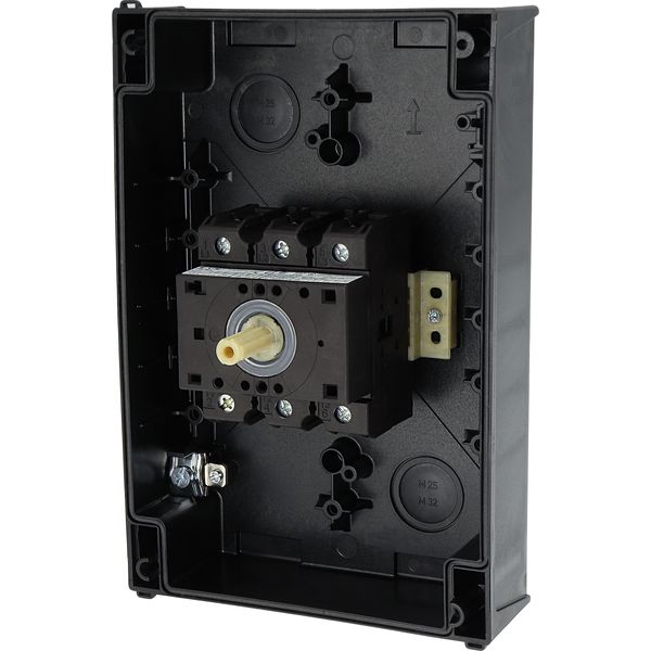 On-Off switch, P3, 63 A, surface mounting, 3 pole, with black thumb grip and front plate image 28