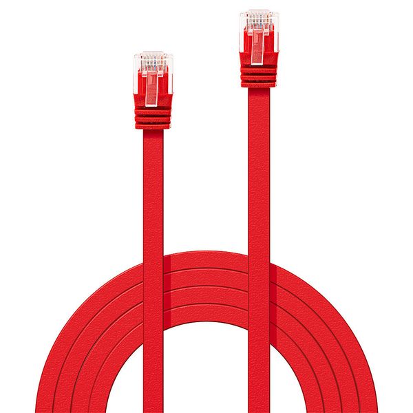 2m Cat.6 U/UTP Flat Network Cable, Red RJ45, M/M, 250MHz, copper, 32AWG image 2