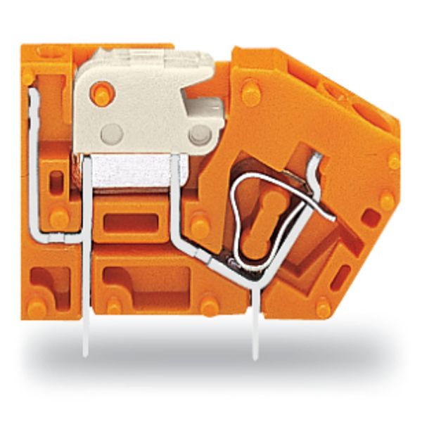 Stackable PCB terminal block with knife disconnect 2.5 mm² orange image 2
