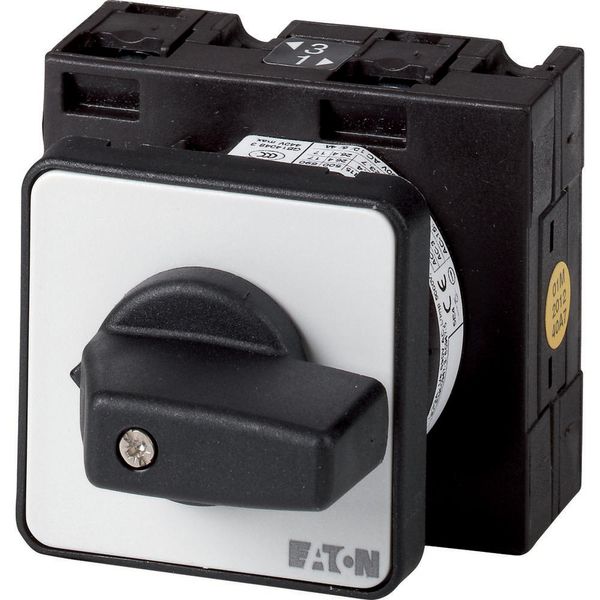 On-Off switch, T3, 32 A, flush mounting, 3 contact unit(s), 3 pole, 2 N/O, 1 N/C, with black thumb grip and front plate image 2