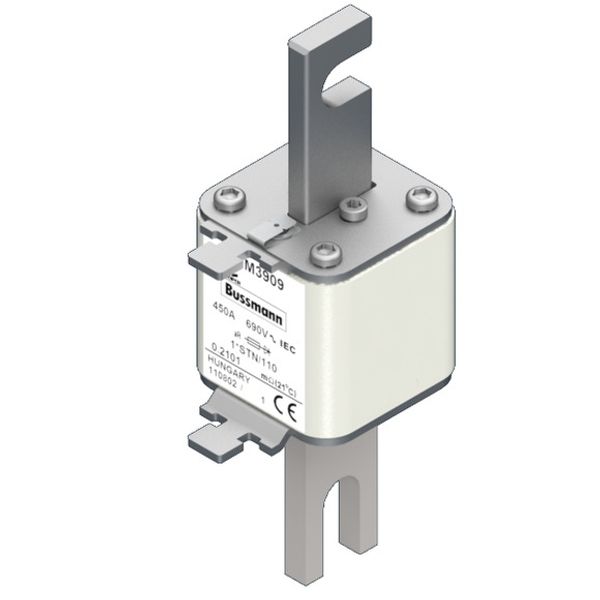 Fuse-link, high speed, 450 A, AC 690 V, compact size 1, 43 x 59 x 141 mm, aR, DIN, IEC, visual indicator image 2