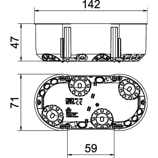 HG 47-DV HW Cavity wall device box double combination 142x71 image 2