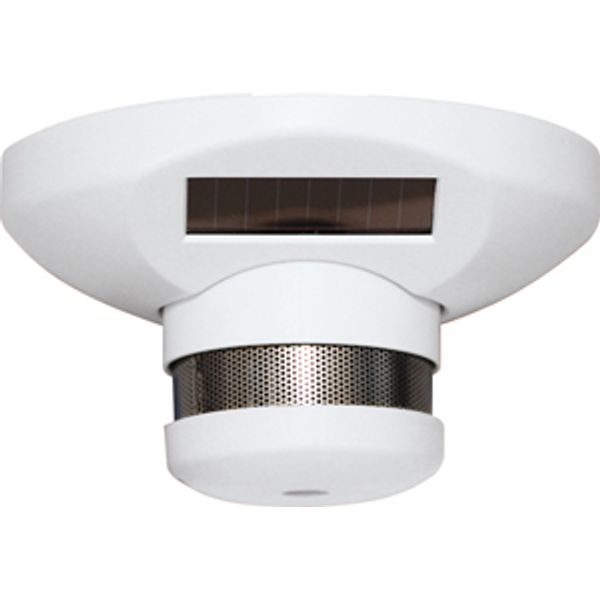 Wireless smoke detector with battery, pure white image 1