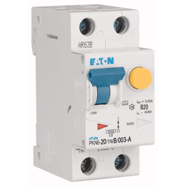 RCD/MCB combination, 20 A, 30 mA, MCB trip characteristic: B, 1p+N, RCD trip characteristic: A image 4