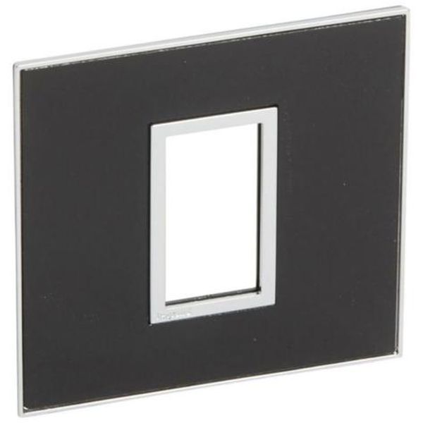 Plate Arteor - French/German std - square - 1 module - mirror black image 1