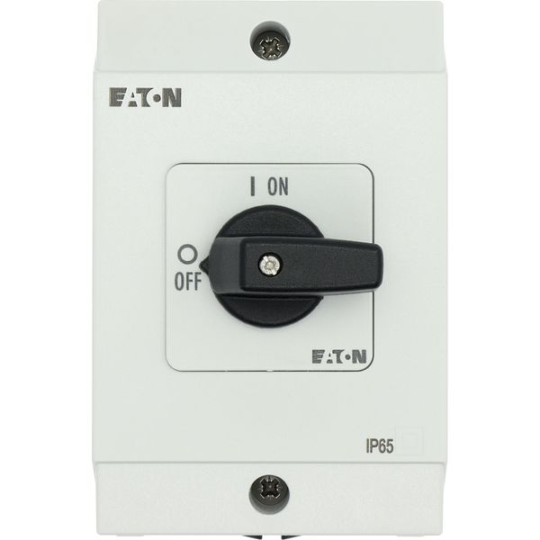 On-Off switch, T0, 20 A, surface mounting, 2 contact unit(s), 3 pole, with black thumb grip and front plate image 26