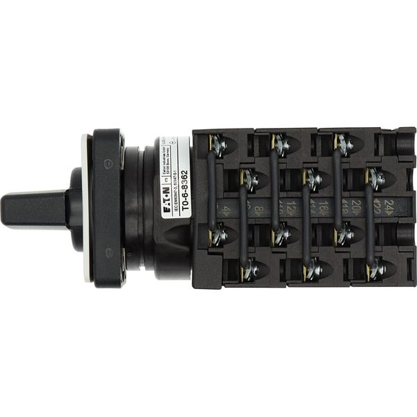 Changeoverswitches, T0, 20 A, flush mounting, 6 contact unit(s), Contacts: 12, 60 °, maintained, With 0 (Off) position, 1-0-2, Design number 8362 image 14