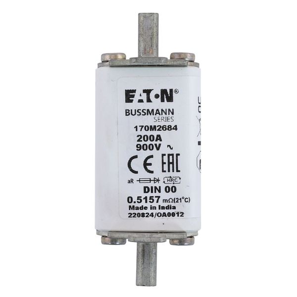 Fuse-link, high speed, 200 A, AC 900 V, DIN 00, aR, DIN, IEC, single indicator image 7