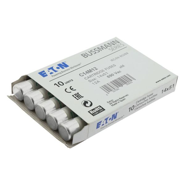 Fuse-link, LV, 12 A, AC 690 V, 14 x 51 mm, aM, IEC image 14