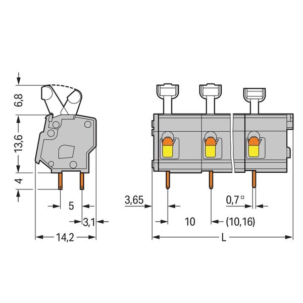 PCB terminal block push-button 2.5 mm² gray image 3