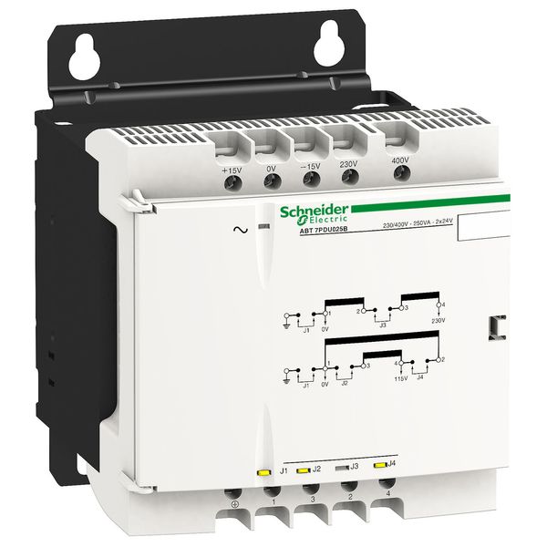 voltage transformer - 230..400 V - 2 x 24 V - 250 VA (ABT7PDU025B) image 1