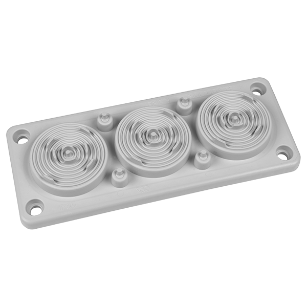 RMC3 IP65 RAL 7032 light grey cable entry plate V-0 image 1