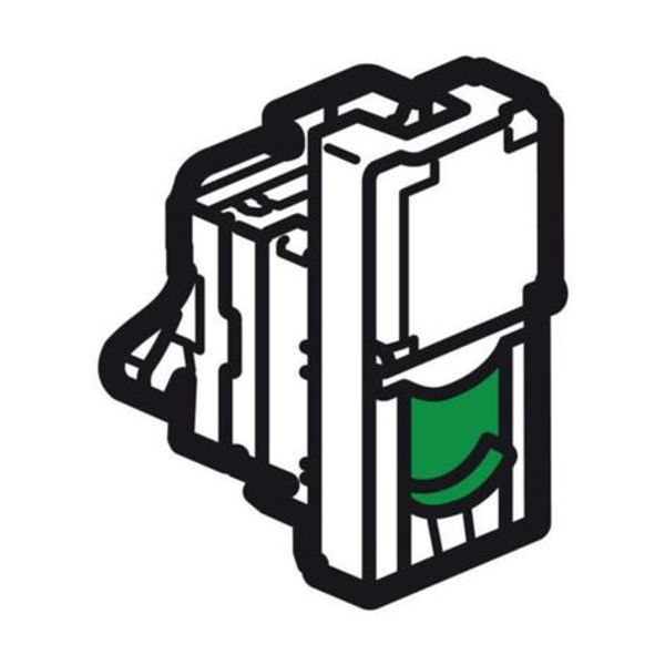 RJ45 socket category 6 UTP 1 module Arteor magnesium with green shutter image 1