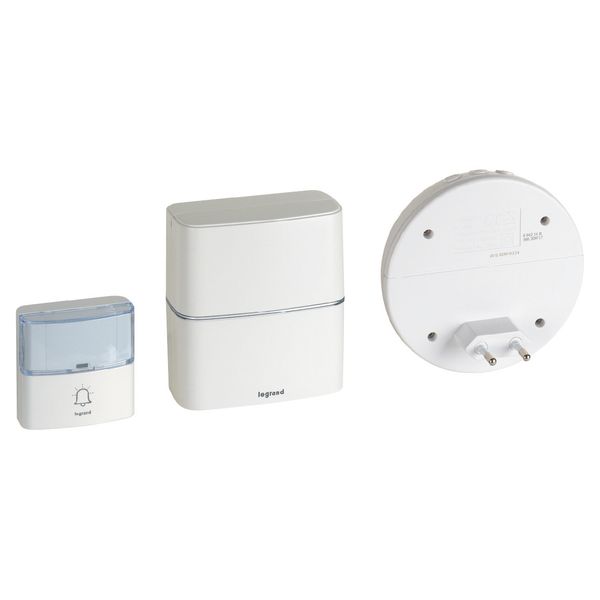 DOORBELL KIT 2 CHIMES AND 1 PUSH BUTTON WHITE – Serenity image 3