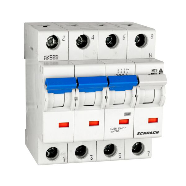 Miniature Circuit Breaker (MCB) C, 20A, 3+N, 25kA image 1