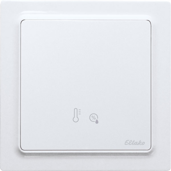 Wireless humidity temperature sensor in E-Design55, polar white glossy image 1