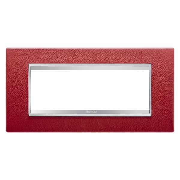 LUX PLATE 6-GANG RUBY LEATHER GW16206PR image 1