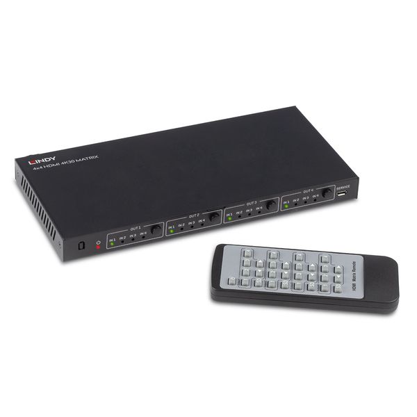 4x4 HDMI 4K30 Matrix Switch between 4 4K UHD inputs sources and 4 4K UHD displays image 1