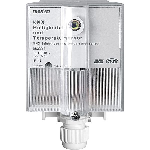 KNX brightness and temperature sensor, light gray image 1