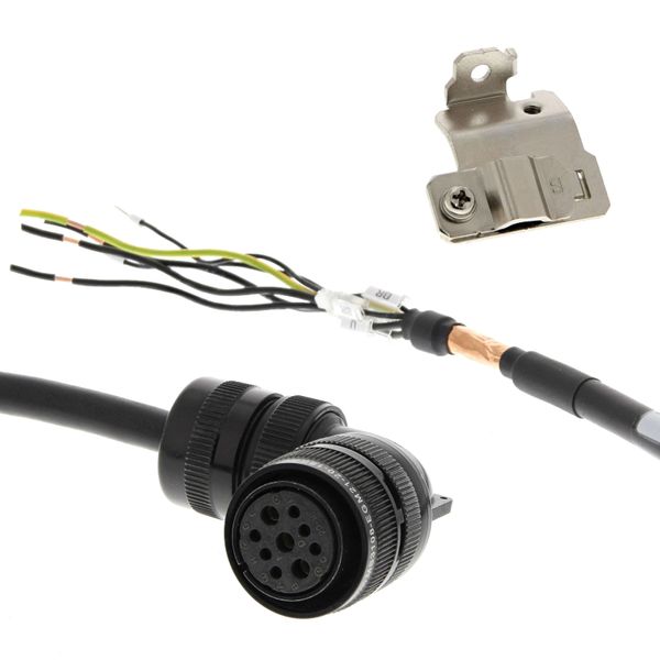 1S series servo motor power cable, 5 m, with brake, 230 V: 900 W to 1. image 2