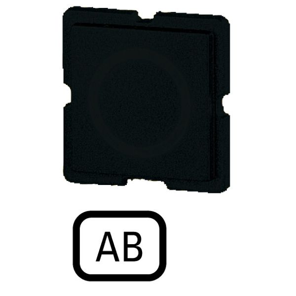 Button plate for push-button, Inscription: AB, 25 x 25 image 1