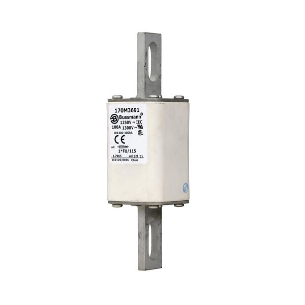 Fuse-link, high speed, 100 A, AC 1250 V, compact size 1, 45 x 45 x 156 mm, aR, IEC, UL image 4