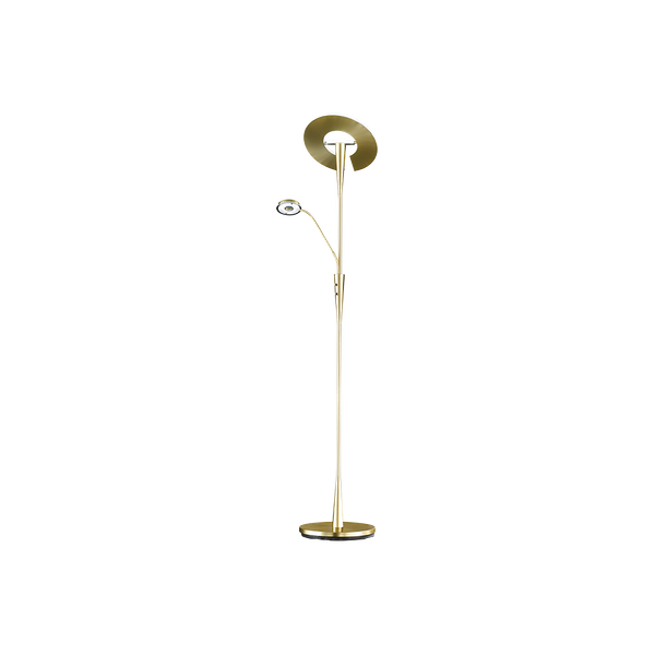 Quebec LED floor lamp uplighter matt brass image 1