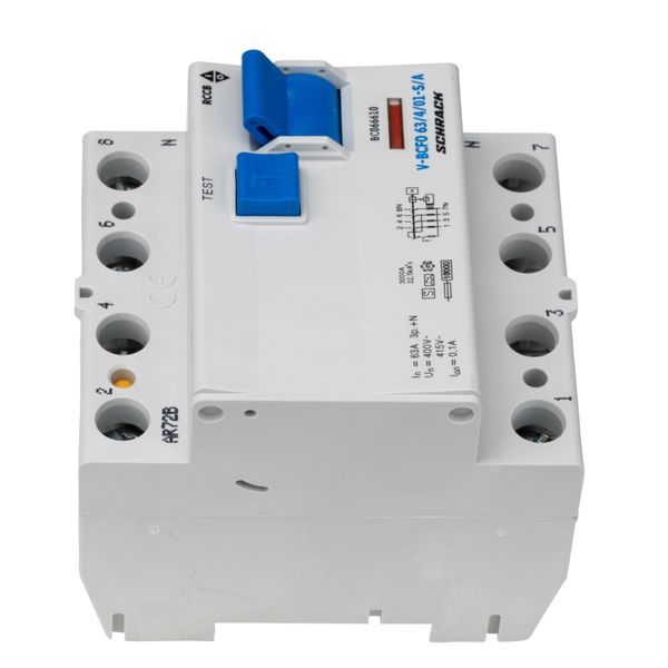 Residual current circuit breaker 63A, 4-p,100mA,type S, A, V image 9