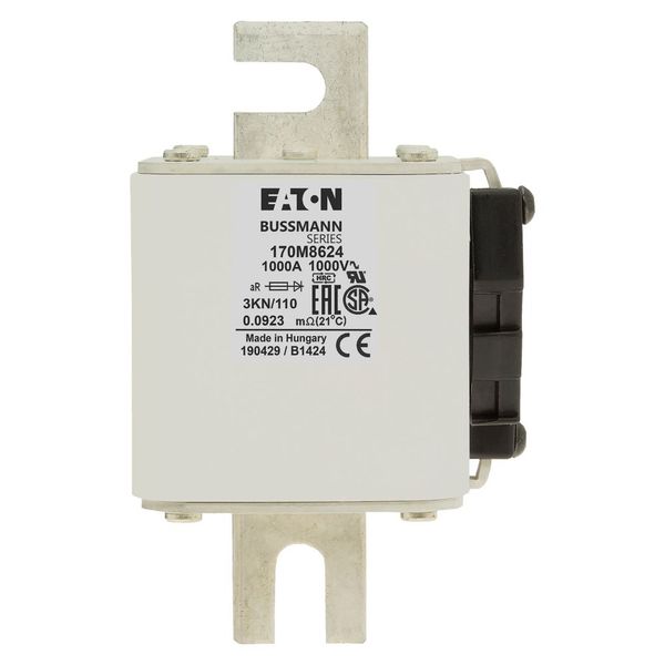 Fuse-link, high speed, 1000 A, AC 1000 V, DIN 3, 74 x 92 x 138 mm, aR, DIN, IEC, single indicator image 17