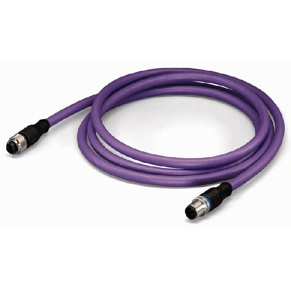 CANopen/DeviceNet cable M12A socket straight M12A plug straight violet image 2