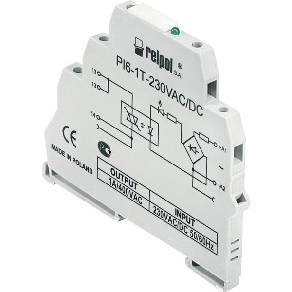 Interface relays PI6-1T-230VAC/DC image 1