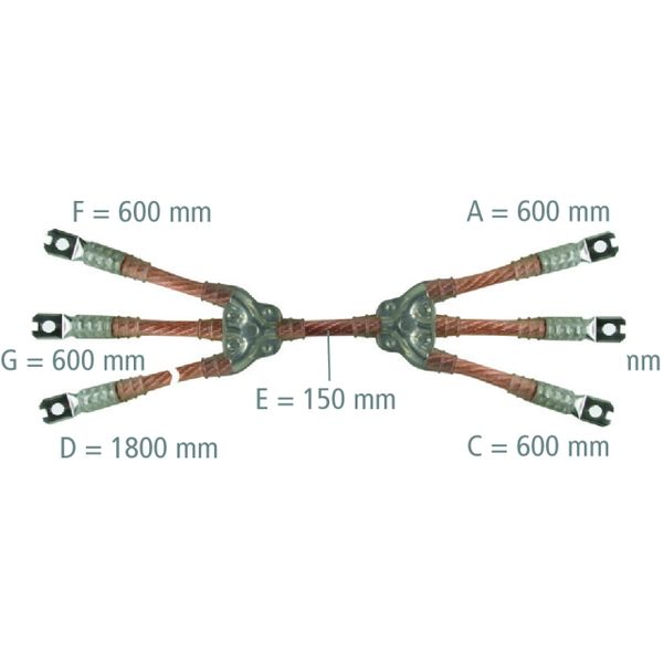 Five-pole earthing and short-circuiting cable 95mm² with crimped cable image 1