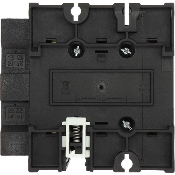 Main switch, P3, 63 A, rear mounting, 3 pole, 1 N/O, 1 N/C, STOP function, with black rotary handle and lock ring (K series), Lockable in the 0 (Off) image 2
