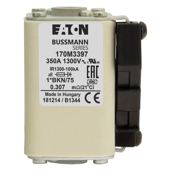 Fuse-link, high speed, 350 A, AC 1250 V, compact size 1, 45 x 59 x 75 mm, aR, IEC, UL, single indicator image 7