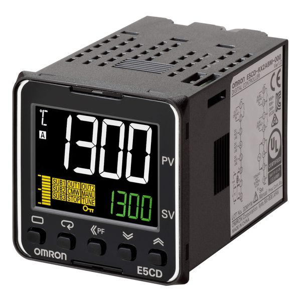 Temperature controller, PRO, 1/16 DIN (48 x 48 mm), 1x0/4-20mA curr, 2 image 2
