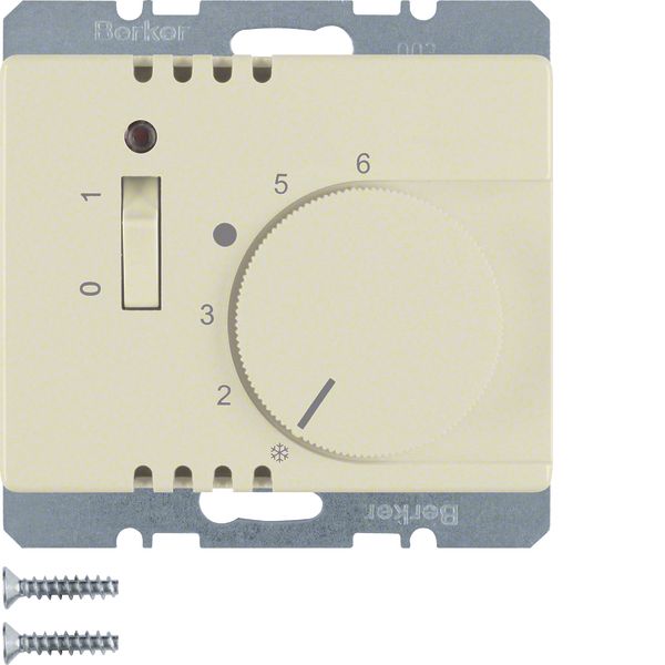 Thermostat, NC contact, centre plate, rocker switch, arsys, white glos image 1