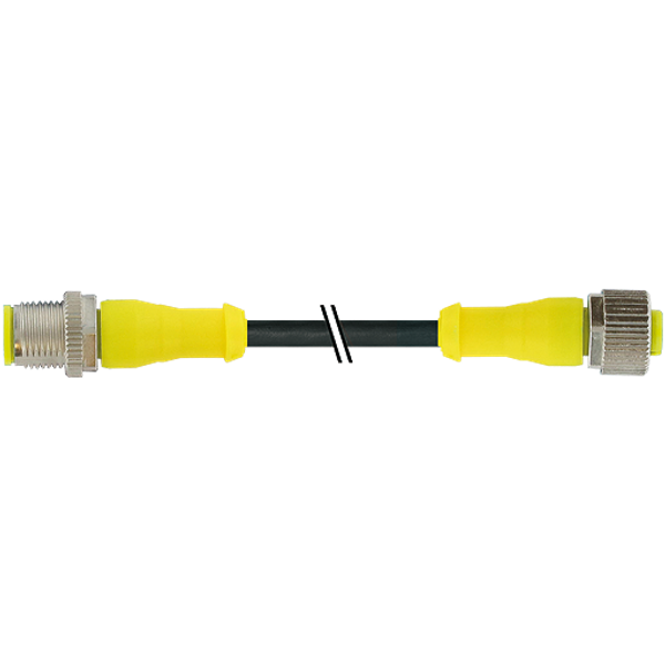 M12 male 0° / M12 female 0° A-cod. AIDA PUR 4x0.34 bk +drag ch. 13m image 1