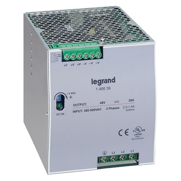 Stabilised switched mode power supply - three-phase - 960W - output 48V= - 960W image 2