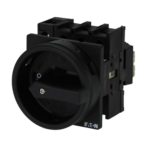 Main switch, P1, 40 A, flush mounting, 3 pole, 1 N/O, 1 N/C, STOP function, With black rotary handle and locking ring, Lockable in the 0 (Off) positio image 5