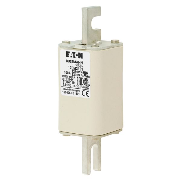 Fuse-link, high speed, 100 A, AC 1250 V, compact size 1, 45 x 58 x 138 mm, aR, DIN, IEC, type T indicator image 4